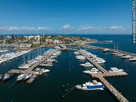 Aerial view of the port marinas - Punta del Este and its near resorts - URUGUAY. Photo #77201