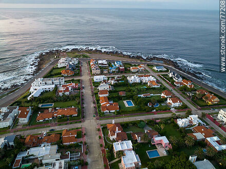 Aerial view of the southern tip of the peninsula - Punta del Este and its near resorts - URUGUAY. Photo #77208
