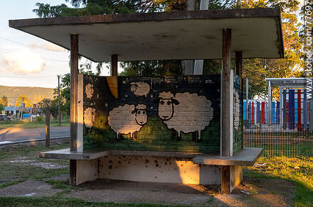 Bus stop in front of the school - Department of Maldonado - URUGUAY. Photo #77697