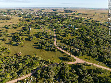 Vista aérea de los campos de los museos de San Miguel - Departamento de Rocha - URUGUAY. Foto No. 78320