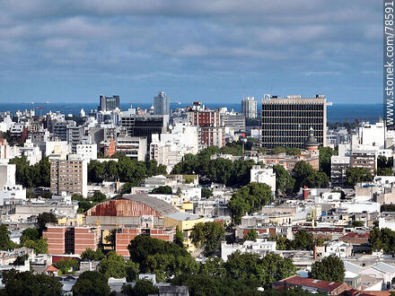 Aerial view of buildings in Montevideo. BROU - Department of Montevideo - URUGUAY. Photo #78591