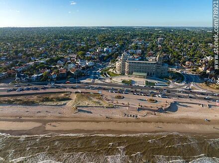 Aerial photo of Carrasco beach, Rep. de Mexico promenade, Carrasco hotel - Department of Montevideo - URUGUAY. Photo #78921