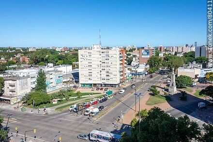 Aerial view of the intersection of 8 de Octubre, L. A. de Herrera, Centenario and D. A. Larrañaga Avenues in 2019. - Department of Montevideo - URUGUAY. Photo #80411