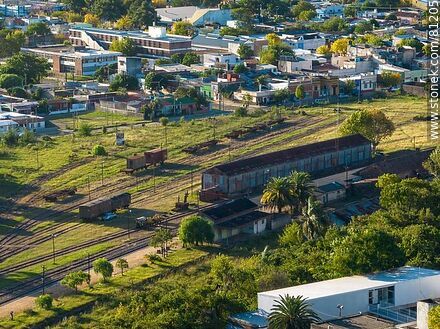 Vista aérea de la ciudad de Rivera. Estación de ferrocarril - Departamento de Rivera - URUGUAY. Foto No. 81205