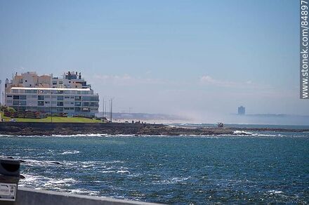 Fog over Brava beach - Punta del Este and its near resorts - URUGUAY. Photo #84897