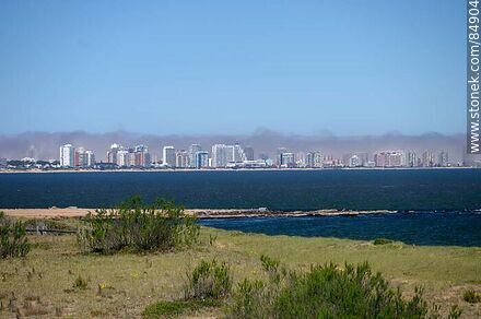 Punta del Este and a coastal haze over Brava Beach - Punta del Este and its near resorts - URUGUAY. Photo #84904