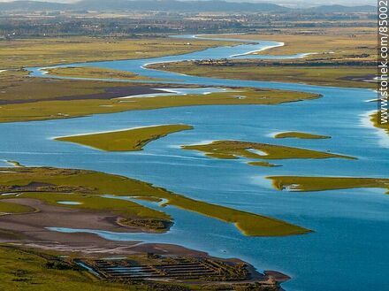 Aerial view of wetlands of the Maldonado creek - Department of Maldonado - URUGUAY. Photo #85002