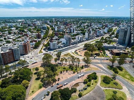 Aerial view of Vidiella, Ricaldoni, Larrañaga and Italia Avenues with its tunnel. - Department of Montevideo - URUGUAY. Photo #85305