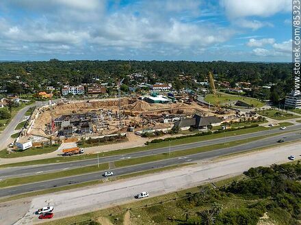 Aerial view of the construction site where the San Rafael hotel was located (Dec 2023) - Punta del Este and its near resorts - URUGUAY. Photo #85323