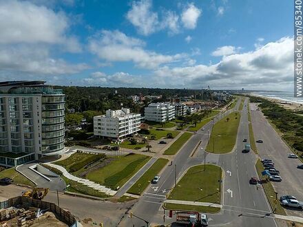Aerial view of the promenade in front of the Grand Hotel - Punta del Este and its near resorts - URUGUAY. Photo #85340