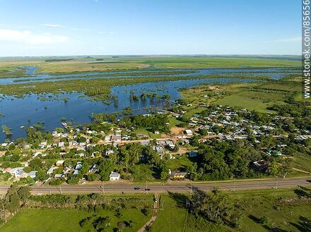 Vista aérea de la localidad Cuareim en el extremo norte de Uruguay - Departamento de Artigas - URUGUAY. Foto No. 85656