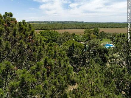 Vista aérea de la Piedra Pintada. Parque circundante - Departamento de Artigas - URUGUAY. Foto No. 85951