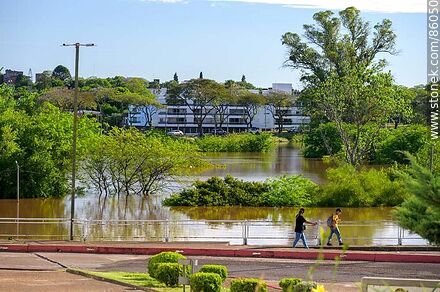 Rambla con el río Uruguay crecido - Departamento de Salto - URUGUAY. Foto No. 86050