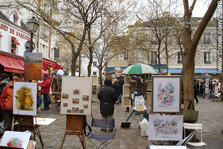 Place du Tertre.  Plaza de pintores y retratistas. - París - FRANCIA. Foto No. 25832