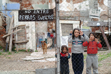 Poor boys and dogs - Department of Montevideo - URUGUAY. Photo #17338